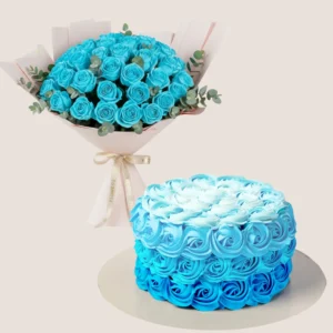 Blue Rose Swirl Cake
