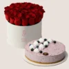 red rose box Blueberry Cheesecake