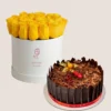Yellow rose box Premium Black Forest Cake