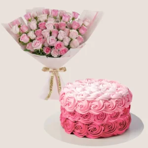 Pink Roses Rose Swirl Cake